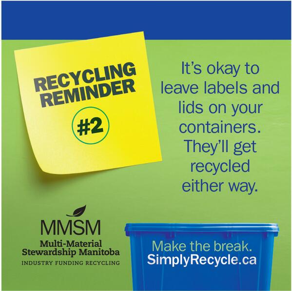 SimplyRecycleMB's tweet photo. #Recycling Reminder #2. Retweet to win 4 tickets to the @Wpg_Goldeyes home opener on Monday, May 26. #Winnipeg http://t.co/I31cIKQKnI