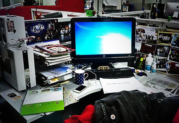 Earlier; cleaning the disaster zone #mycubicle