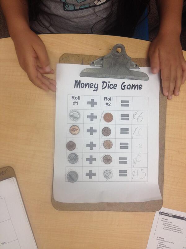 Practicing adding money.