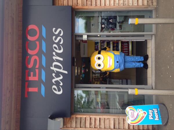 Stores maskot promoting our fun day #firstforservice