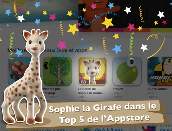 EuropaApps's tweet photo. Sophie la Girafe est en TOP 5 de l'@AppStore! Ça se fête! Découvrez l'application:http://t.co/Lso7n0ApYA #app #mobile http://t.co/uWiD6Q2lJM