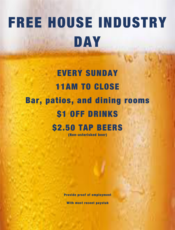 freehousepub's tweet image. Hey @LocalBarHopper Sunday is our Industry Day. Help us get word out so hard working ppl know where to Sunday Funday