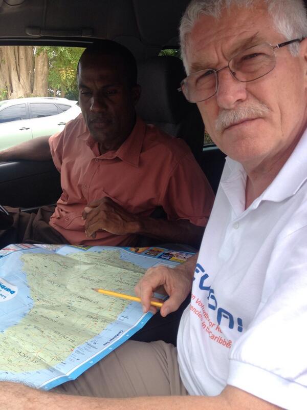 MatteoVischi's tweet photo. Giuseppe is checking today's track with our driver Ronald @EvrecaProject http://t.co/15M2TyEyaX