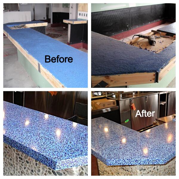 VATRZO's tweet photo. Check Out the BEFORE and AFTER pictures of the Terrazzo Process! #TiagoGrill #FunFactFriday #CounterTop @VATRZO http://t.co/tGlL2pNO0i