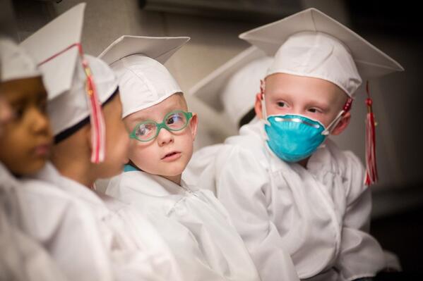 StJude's tweet image. Congratulations to the @stjude patients who just celebrated their kindergarten graduation.