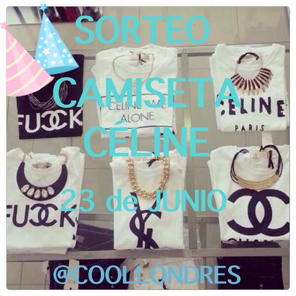 Coollondres's tweet photo. ¡¡ NUEVO SORTEO 👑 !! Camiseta Céline blanca !! 
💗Para participar: 
1. Dar RT a la foto
2. Seguidnos en @Coollondres http://t.co/KIerzraueO