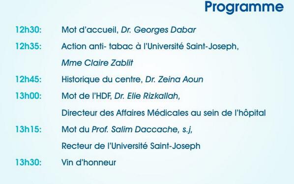 the official program of our conference on the World No Tobacco Day #lebanon #beirut #tobacco #smoking #cessation