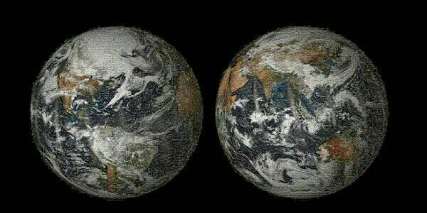 NASA,113 ülkeden gelen 36 bin 422 fotoğrafı 3.2 gigapiksel bir görselde toplayıp bu mozaiği oluşturmuş #GlobalSelfie
