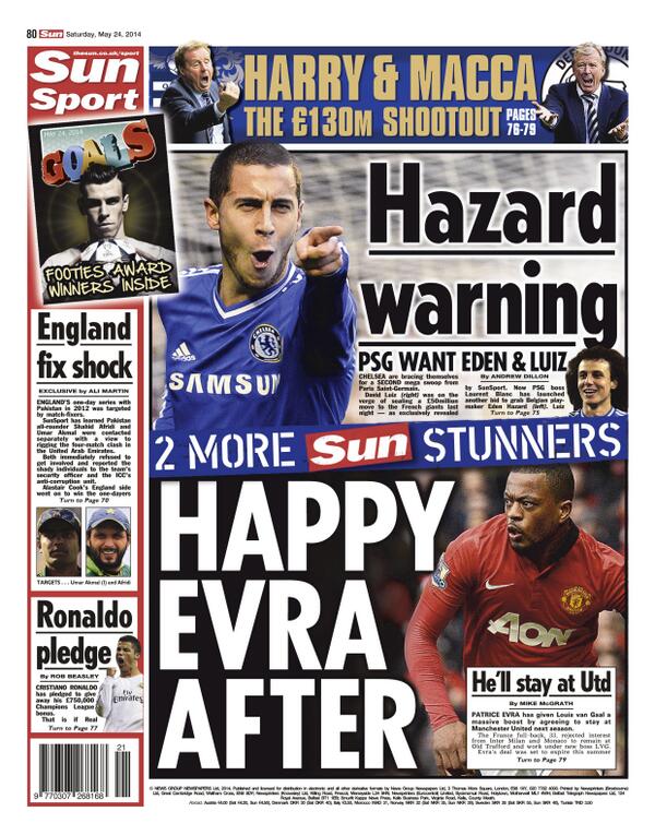 BoWfCs CIAA5skB PSG plan to follow up signing of Chelseas David Luiz with swoop for Eden Hazard [Sun]
