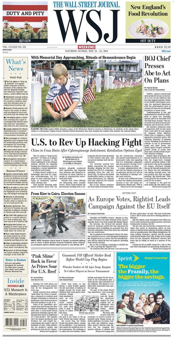 Wsj Here S An Early Look At The Front Page Of Wall Street Journal Weekend Edition Pic Twitter Com Alimxl3foy