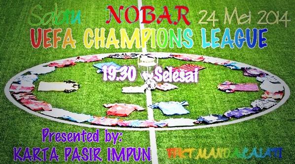 fpkt_mandala's tweet photo. Selamat pagi kawan,
Laga FINAL UEFA CHAMPIONS LEAGUE sudah di depan mata.
Bersiaplah!! @BhinekaHimpun @kka_erikaa http://t.co/zlIEjwy9wG