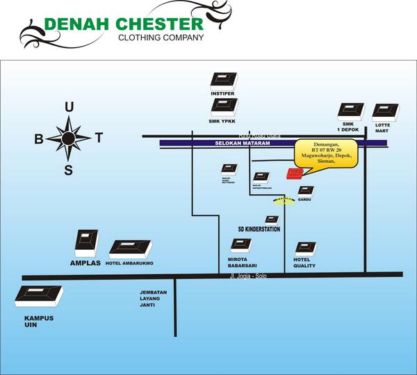 PETA KE CHESTER .
JL.KH MUHDI DEMANGAN RT 07 RW 20 MAGUWOHARJO DEPOK SLEMAN.
085643720701