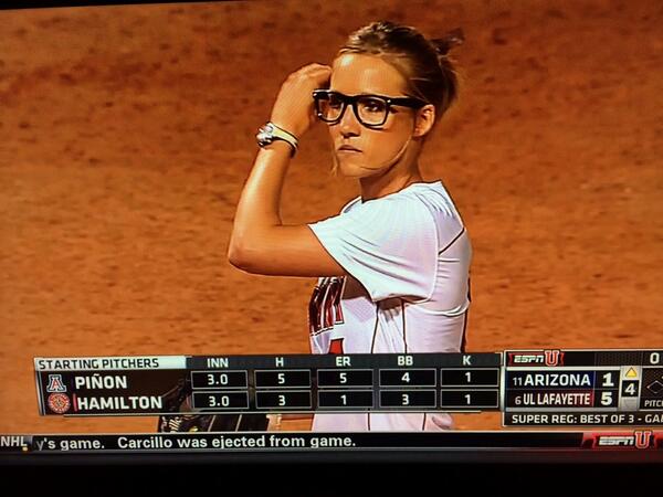Kinda digging the UL Lafayette pitchers nerd glasses