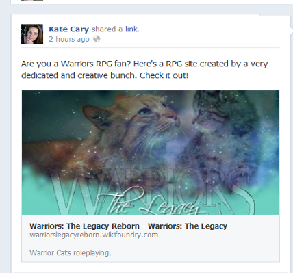 Got some of the Erin Hunter crew to sign off on our site. Here is Kate Cary's post about us!