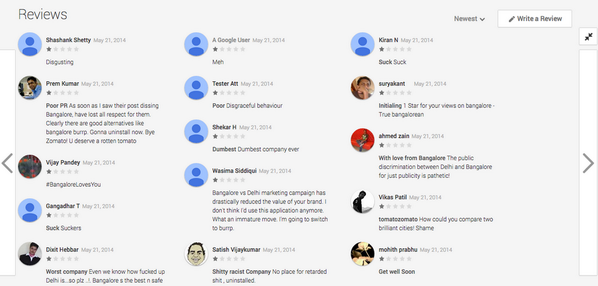 pal36's tweet image. This is what #TechCapital thingy did to @zomato&apos;s app store rating