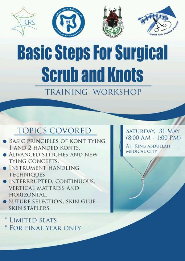 KSCFCRC's tweet photo. Basic Steps for Surgical Scrub and Knots Training Workshop http://t.co/bXFc61Y6iW