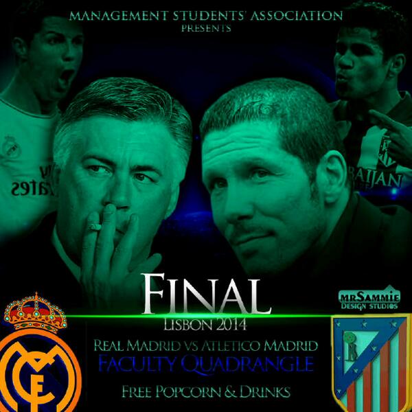 Themejee's tweet image. Watch champions league final live @faculty of business admin quadriangle .Free pop corn &amp;amp; drinks and lots of freebies
