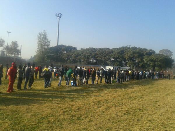 SABCNews's tweet photo. People waiting to be cleared to attend #inauguration #sabcnews #logisticalissues http://t.co/XLsYxepVz5