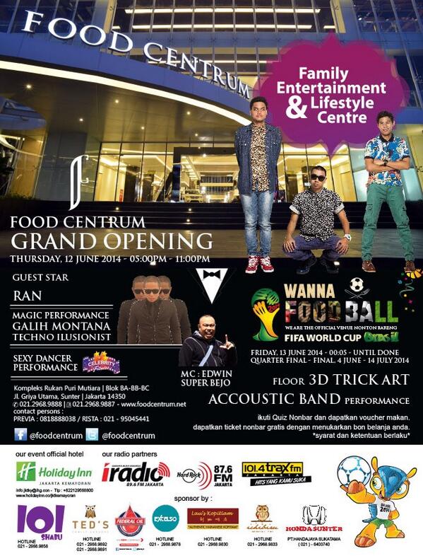 FoodCentrumID's tweet photo. soon as posible.. Food Centrum Grand Opening - thursday 12 juni 2014 &amp; wanna food ball FIFA world cup brasil http://t.co/o1G2u8u84z