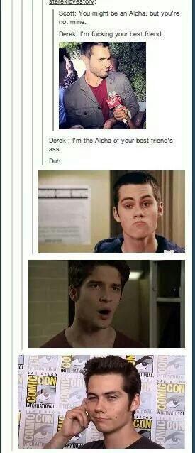 SterekItaly's tweet photo. The true alpha is only Derek! Lol http://t.co/qR4GbCiCmY
