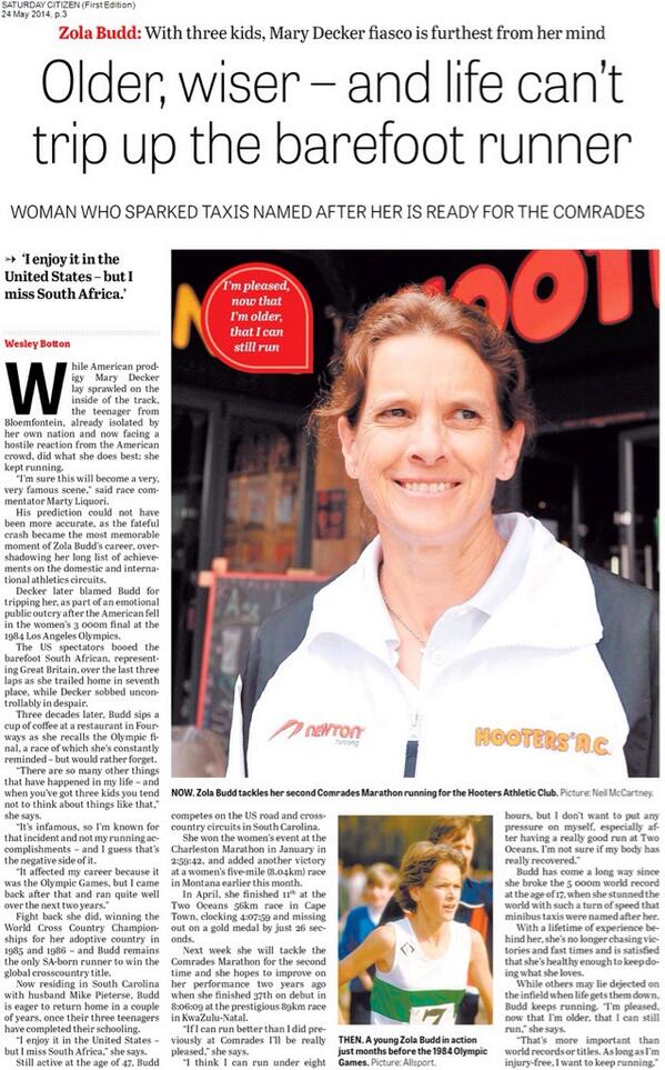 BrettSim24's tweet image. "@RaydeVries: @Hooters_SA Hooters rocks on with Zola. The Citizen today page 3 http://t.co/cn9e7pir0j"