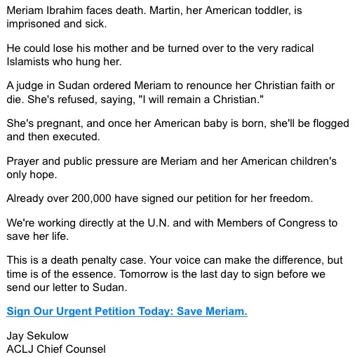 mercyme's tweet photo. CORRECTION:
Go to http://t.co/3pzPEgywOR to help Meriam now!!!

#SaveMeriam http://t.co/vEfgfYXGIX