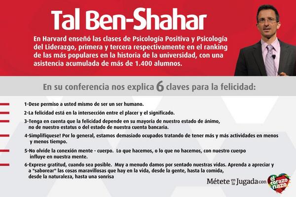 AndreaSernaFans's tweet photo. "@AndreaSernaRCN: Las 6 claves de la felicidad de #TalBenShahar: http://t.co/3qRjw9snpG Vía @samuelazout"