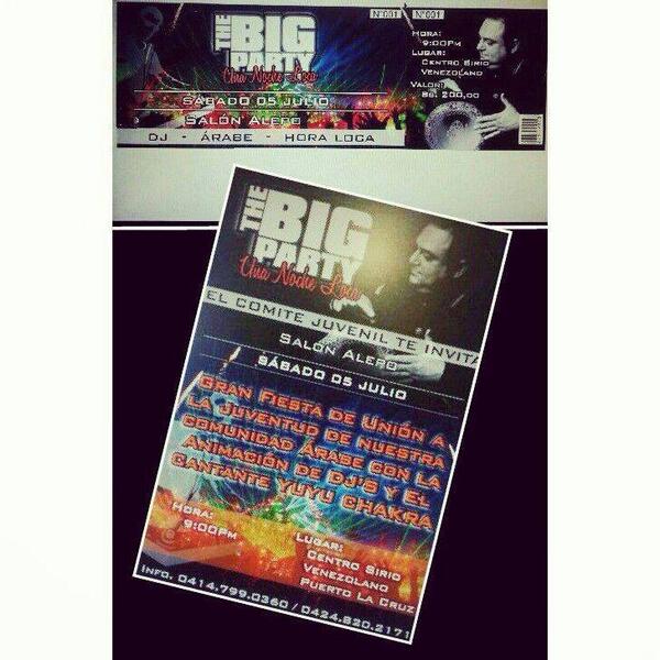 Chabarek_H's tweet photo. -Hola, asistirás a la fiesta el 5 de julio?
-Cual fiesta!?!
-La BIG PARTY en el gran salón alepo del @CSV_PLC http://t.co/1vrlNnD45g