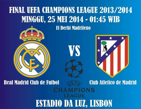 Dismas_Cs's tweet photo. Final @ChampionsLeague :
@realmadrid vs @Atleti 
cc: @LigaChampionsID http://t.co/iys1BAyHUV
