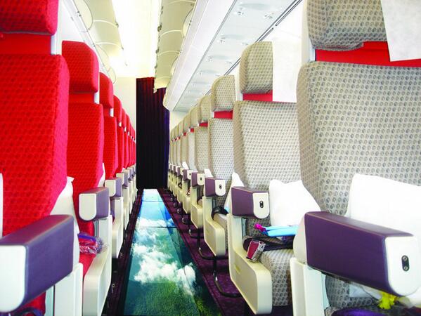 grozyan's tweet photo. Virgin launches glass-bottomed plane http://t.co/ZPxeFVZo27 http://t.co/JYbVMqtKUk