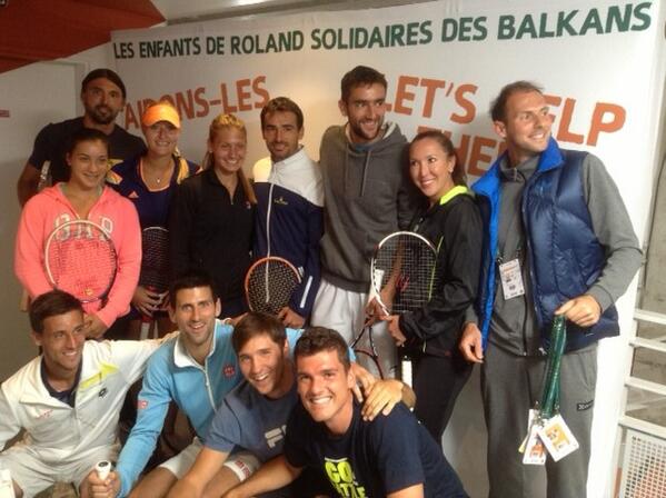 rolandgarros's tweet photo. The all-star line-up for a benefit led by @DjokerNole that supports those affected by the #SerbiaFloods http://t.co/qb5aTDfmYX