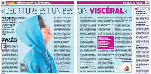 Presque deux pages complètes sur Chloé Pelletier-Gagnon dans Le Matin (Suisse).