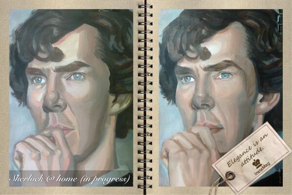 squamosa's tweet photo. New BCC Sherlock fan art in acrylic :) http://t.co/BnYyPVsAGS