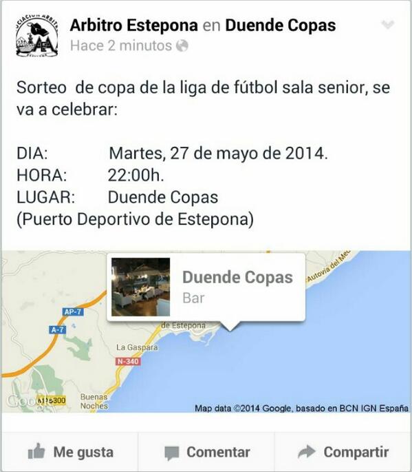 arbitroestepona's tweet photo. Próximo Martes Sorteo de Copa de Fútbol Sala Senior en Sala Duende Copas
 
Gracias a @DUENDECOPAS2 sorteo de balones. http://t.co/Hrfcn1cG49