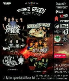 We are support Tommorow!!! #snakegreen on Sat , 25 may At ADORA. Htm - 30k Start from 9pm. Don't miss it kids!