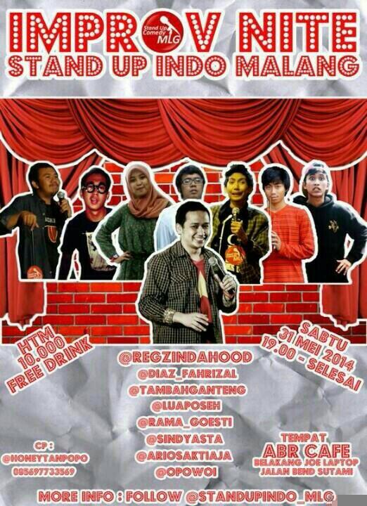 infomaIang's tweet photo. #ImprovNiteMLG | 31/5/14 | JAM 19.00 | HTM 10K Free drink, *tiket terbatas* | More Info @StandUpIndo_MLG http://t.co/oBhRkiq5I2