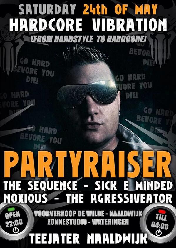 Partyraiser_'s tweet photo. Hardcore Vibration. Draaitijd: 0.30//1.30, gaat ouderwets gezellig worden! Ik neem nog een andere dj mee ;) http://t.co/UbfoYkFiEq