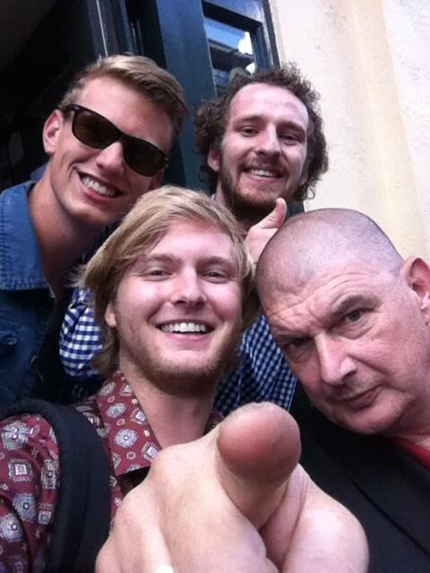 TeamVaga's tweet photo. Today we shared some thoughts with #Triggerfinger. We even made a selfie with Monsieur Paul. http://t.co/wJR9EAmdpe
