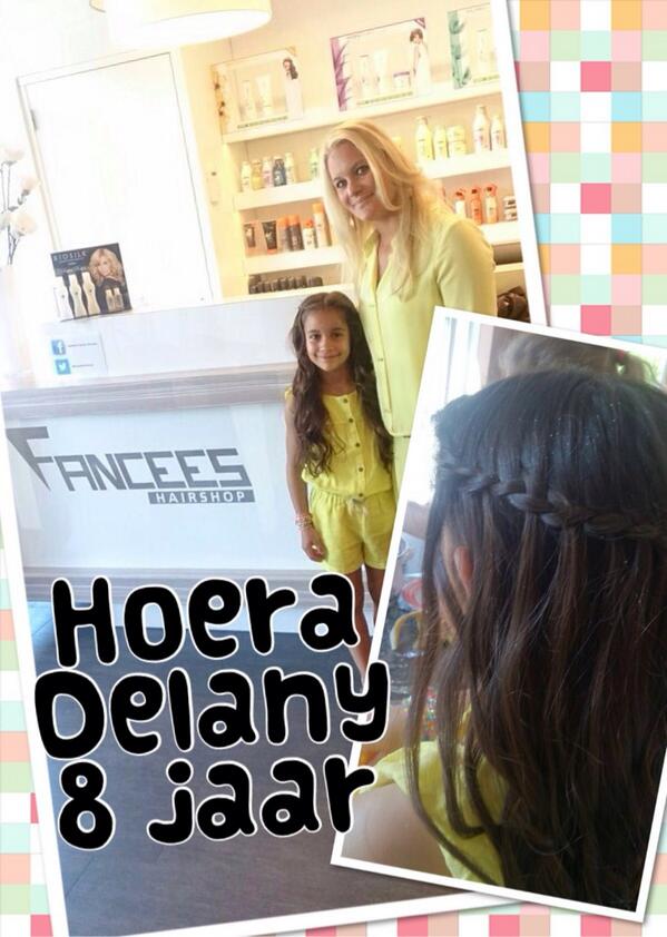 Dankzij deze mooie watervalvlecht en glittertjes zag Delany's haar er op haar verjaardag extra feestelijk uit!