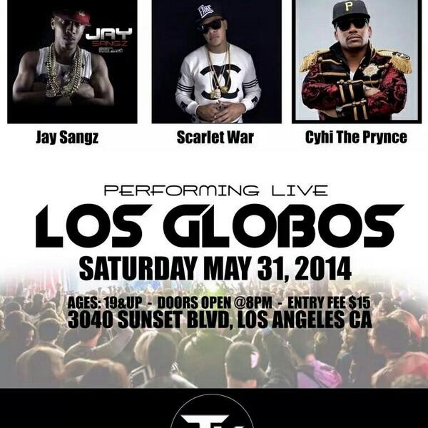 TeamScarNJay's tweet photo. #Performin LIVE 2NITE in #Hollywood @ Los Globos! Ages19 &amp; Up $15 @ da door. #TurnUp  w/ @ScarletWar  &amp;  @IamJaySangz http://t.co/E5Atp3vB2Q