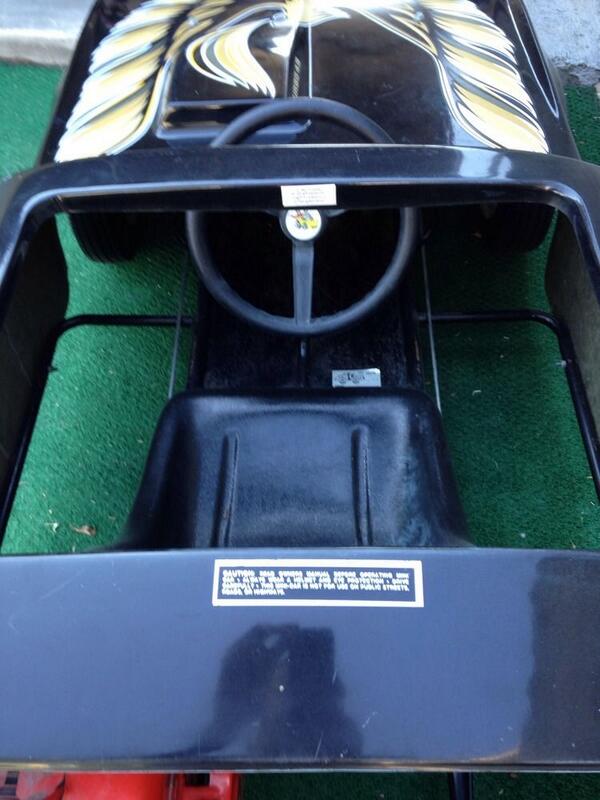 BanditTim's tweet image. Finally finished updating my 1980 Smokey &amp;amp; the Bandit Trans am Go Kart. New strips, decals, wheels painted, Before: