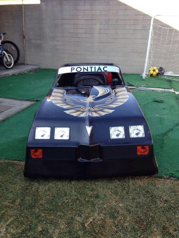 BanditTim's tweet image. Finally finished updating my 1980 Smokey &amp;amp; the Bandit Trans am Go Kart. New strips, decals, wheels painted, Before: