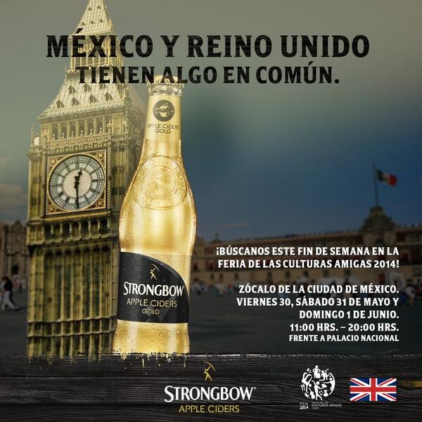 Strongbowgoldmx's tweet photo. ¡Te esperamos en la Feria de las @CulturasAmigas este fin de semana! #FCA2014 #CulturasAmigasCDMX http://t.co/iIxHyoccpC