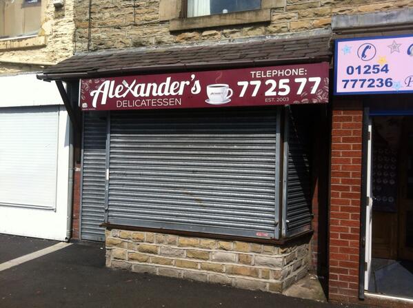 Vinyl stickers and Di-bond signage for shops check out Alexander's in Darwen