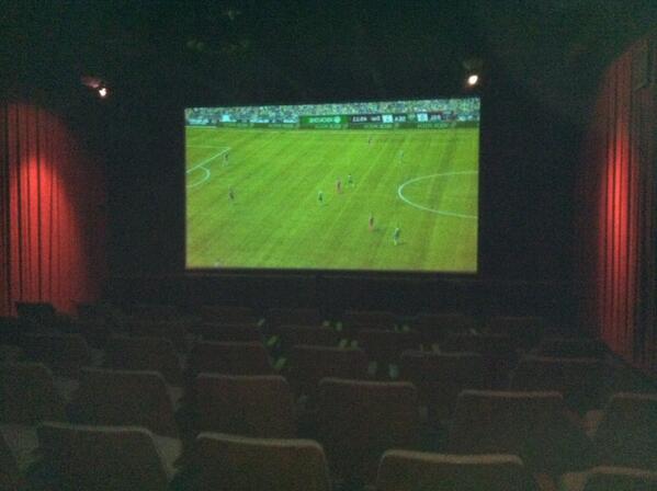 This is how we watch the #SEAvRSL game at #FremontStudios on #SoundersMatchday