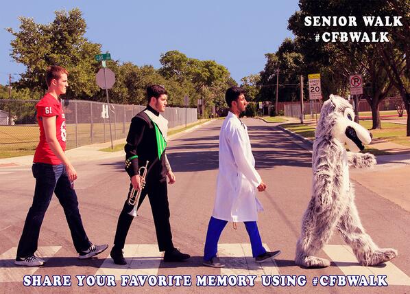 JasonAWheeler's tweet photo. Anyone at @cfbisd @TheLionNation  have any great senior walk pics? Tag your memories with #cfbwalk so we all can see http://t.co/xCYSc0PCrG