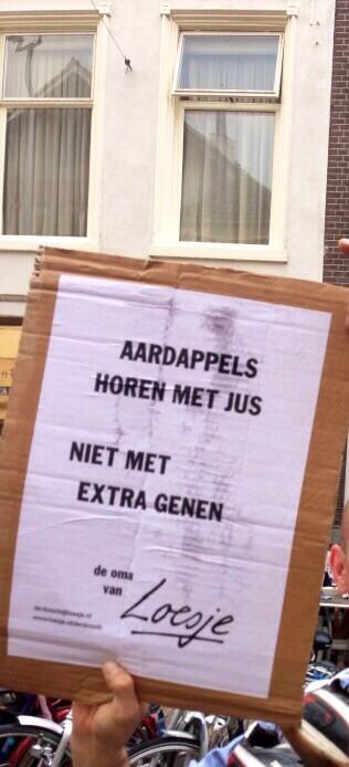 **aardappels horen met jus . . Niet met extra genen ** #MarchAgainstMonsanto #loesje