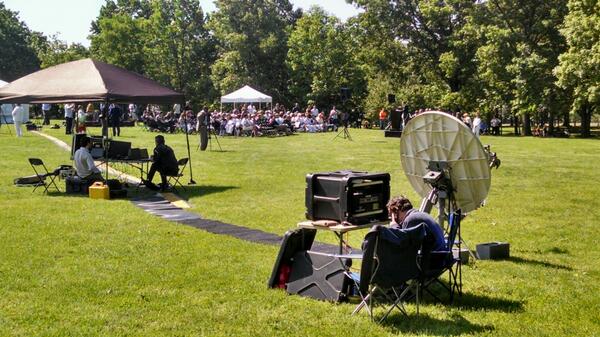 danlyonsPR's tweet photo. Brought our own internet connection for today's webcast on The Mall. http://t.co/TfyGgBAJ4v