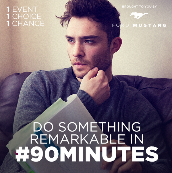 EdWestwick's tweet photo. Don't waste your time, achieve something remarkable in #90Minutes #FordMustang http://t.co/ekINdMV0Zr http://t.co/EOb2I5GIFB