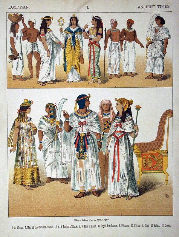 民族衣装bot 18年出版 Albert Kretschmer著 Costumes Of All Nations より 古代エジプトの頁 Http T Co C8rxcul754